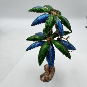 Palm Tree Metal Enamelled Christmas Tree Ornament Holiday Beach Tropical Ocean 8